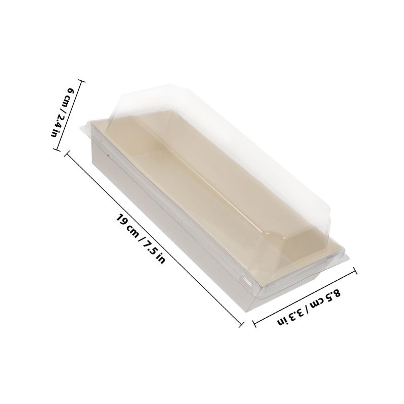 White Food Grade Paper Roll Cake Boxes 50 Pcs with Lids Disposable Bakery Takeout Containers - Image 3