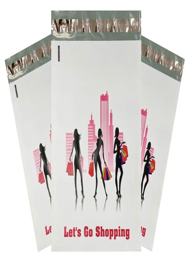 Secure Seal 10x13” 100 Pack “Lets Go Shopping” Designer Boutique Poly Mailers 2.35mil thick – for unique custom branded mailers for your business - Image 1