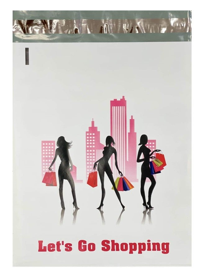 Secure Seal 10x13” 100 Pack “Lets Go Shopping” Designer Boutique Poly Mailers 2.35mil thick – for unique custom branded mailers for your business - Image 2