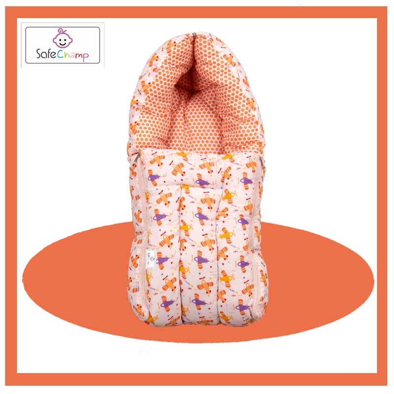 SafeChamp Lite Air Baby Sleeping Bag Cum Carry Bag (Orange) - Image 2