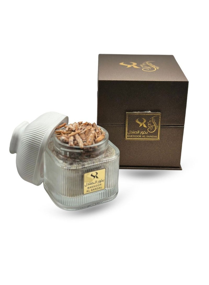 SR bakhoor alsandal :indulge a luxurious aromatic with sandal rose bakhoor ,crafted from the finest natural ingredients. This premium blend combines soft musk ,warm sandalwood notes, and rich oriental fragrance oils for long-lasting, captivating scent. Perfect for daily use or special occasions, it brings an elegance, and tradition to your home. - Image 1