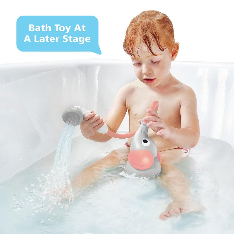 Yookidoo Baby Bath Shower Head - Elephant Bath Toy and Trunk Spout Rinser - for Newborn Babies in Tub Or Sink (Pink) - Image 4