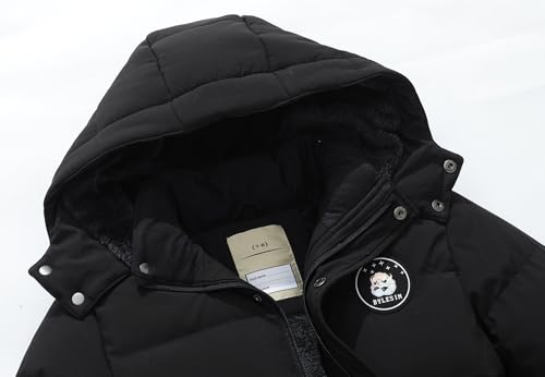 BYLESIN Kids Boy's Winter Waterproof Puffy Cotton Jacket Fleece Lined Lightweight Down Coat Thick Hooded Outdoor Coat - Image 4