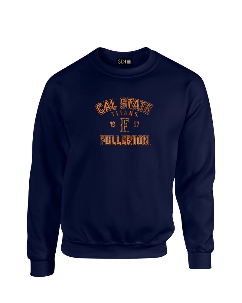 SDI unisex adult Ncaa 50/50 Blended 8 Oz. Crewneck sports fan sweatshirts, Navy, Large US