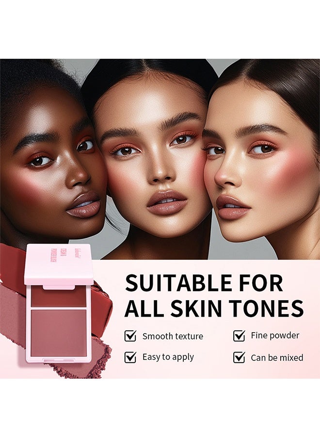 lakerain Cream & Powder Blush, 2 In 1 Cream Blush for Long Lasting Non Fading Bold Color Waterproof and Sweatproof Smooth Makeup Blush Palette #1 - Image 3