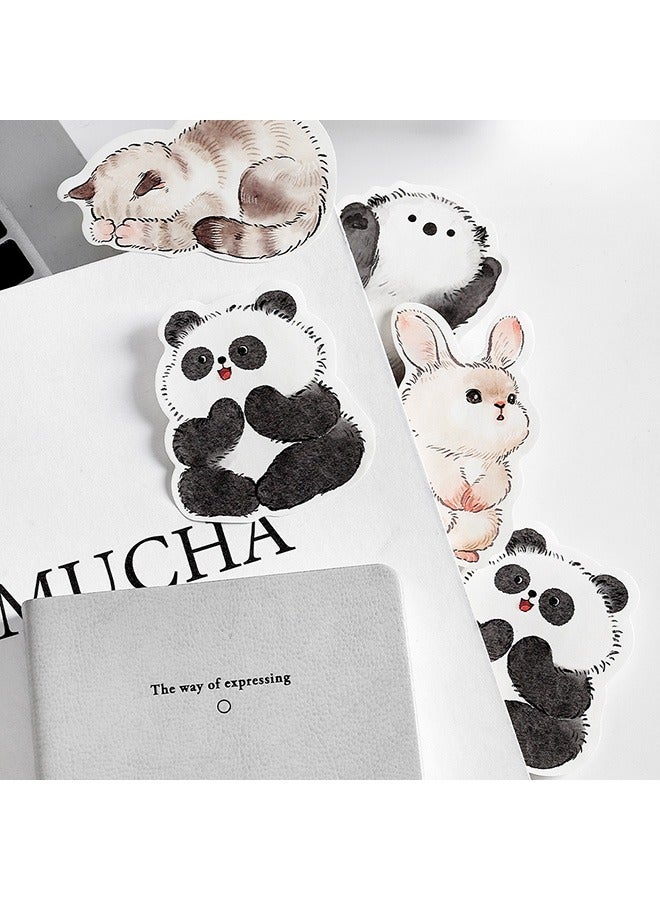 Generic 4 Pack Sticky Notes Stickers, Cute Animal Shapes, Self-Stick Memo Pads with Cartoon Markers, Flags and Tabs, Ideal for Students, Home, Office, School and Roommates (120 Sheets) - Image 1