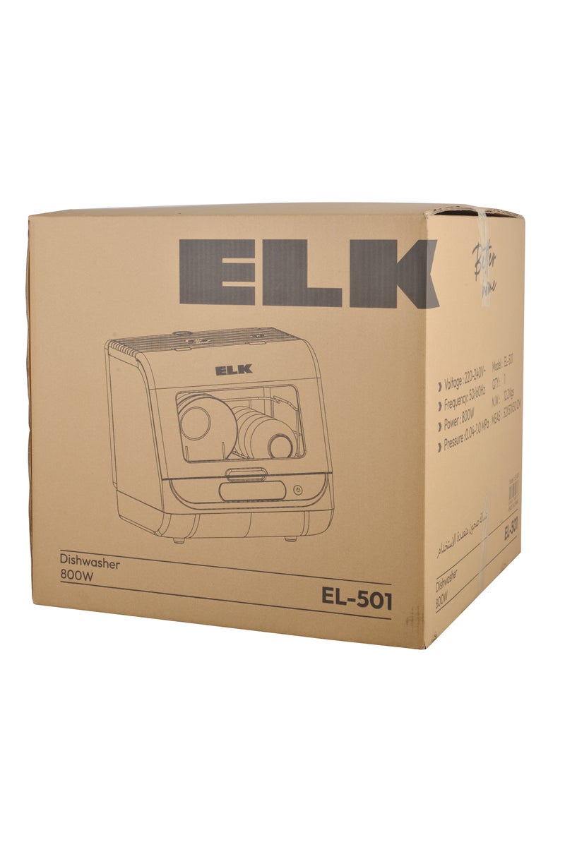 ELK Smart Portable Dishwasher – UV Sterilization & Auto Drying, Built-in Tank or Direct Water Connection, 800W Power - Image 5