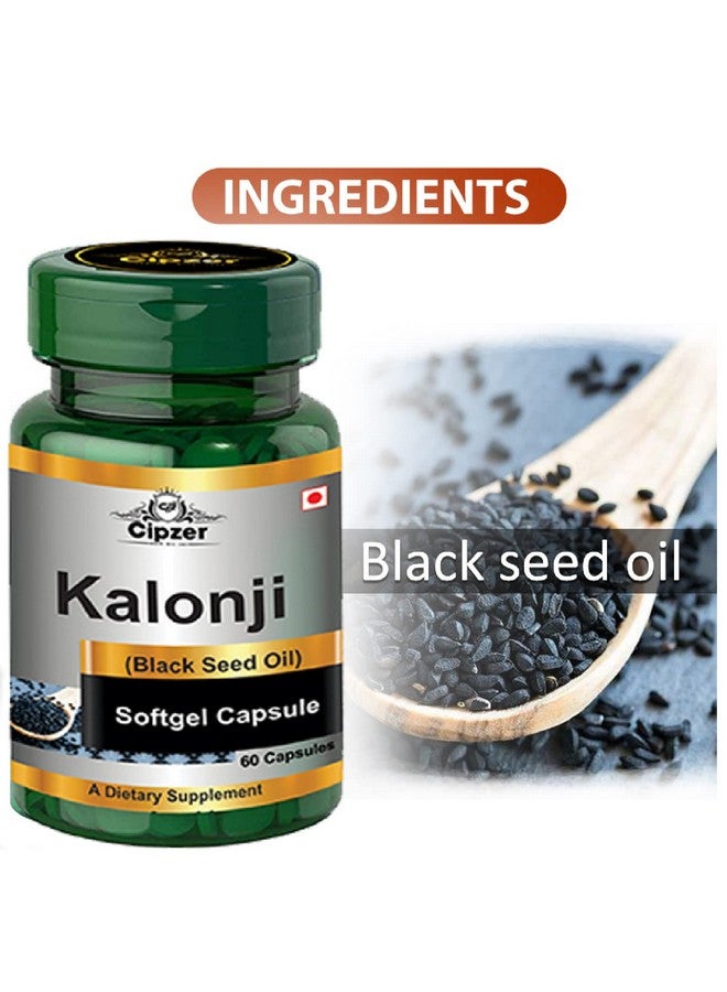 Cipzer Kalonji Oil Softgel Capsules with Ayurvedic Black Seed Extract supplement Helpful in Good Digestion, maintain cholesterol and blood sugar 60 Capsules - Image 3