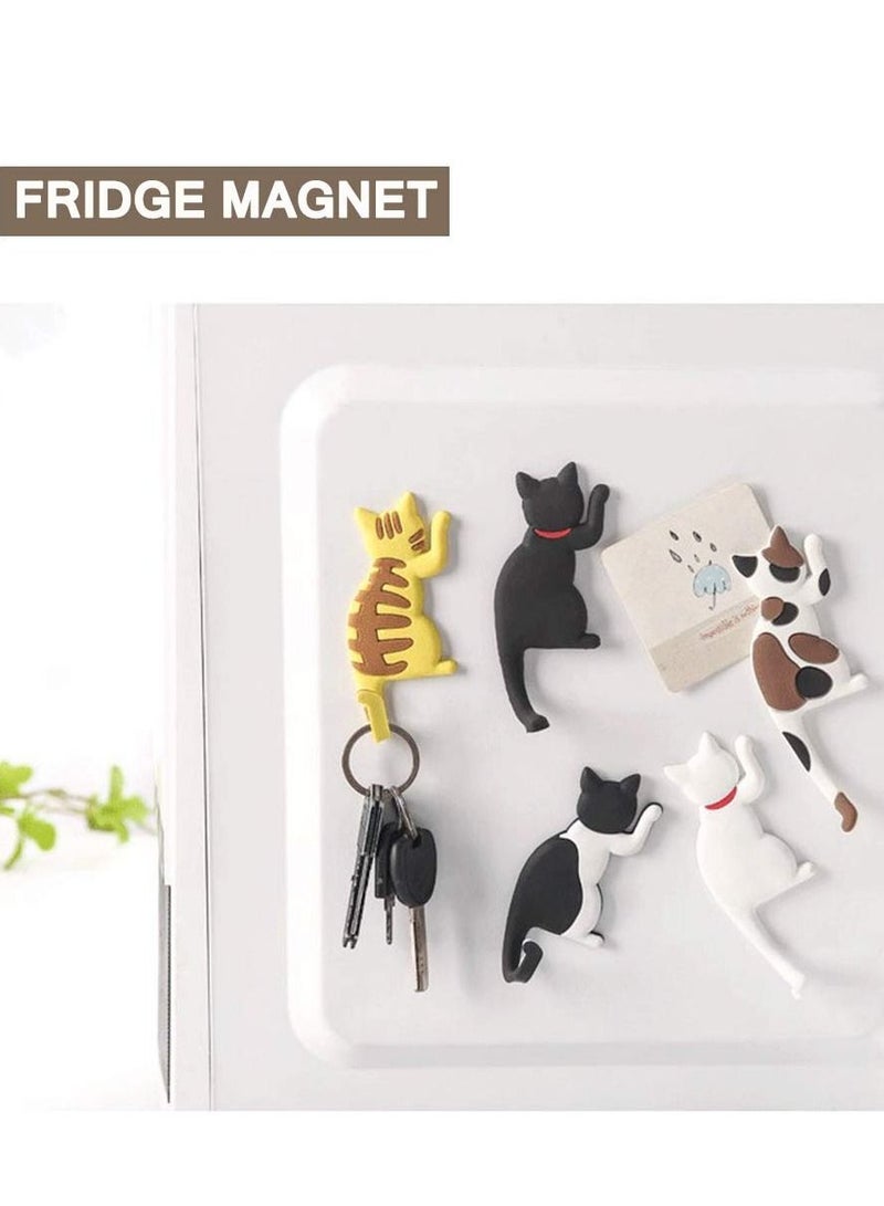 NIBEMINENT Magnetic Refrigerator Stickers Cartoon Cats Suction Hook PVC Decorative Household Items Can Be Used to Hang Photos Memo Keys (6 Pieces) - Image 2