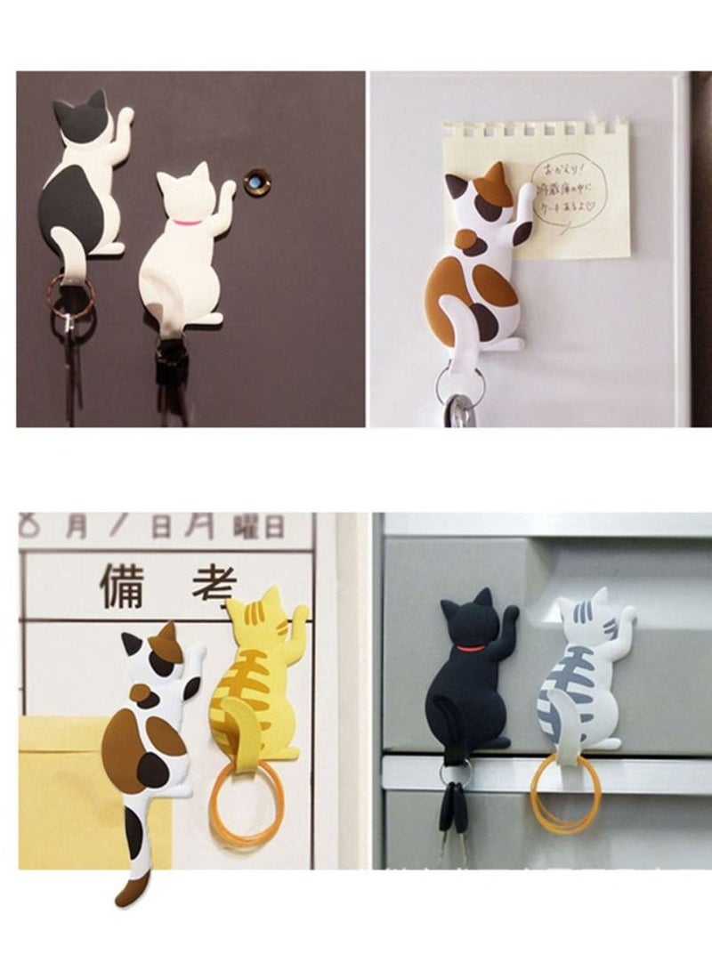 NIBEMINENT Magnetic Refrigerator Stickers Cartoon Cats Suction Hook PVC Decorative Household Items Can Be Used to Hang Photos Memo Keys (6 Pieces) - Image 5