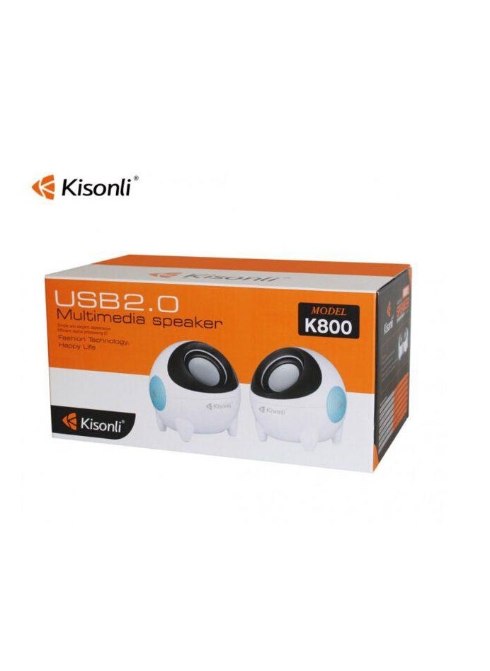 Kisonli - K800 Multimedia Speakers, Elegant Design, High-Quality Sound, USB Powered, Black - Image 1