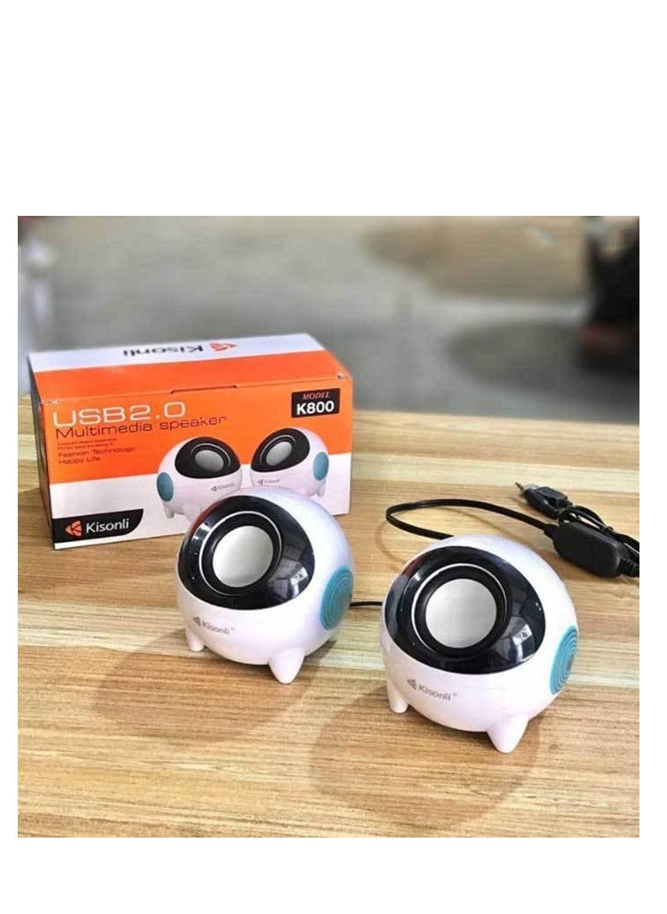 Kisonli - K800 Multimedia Speakers, Elegant Design, High-Quality Sound, USB Powered, Black - Image 1
