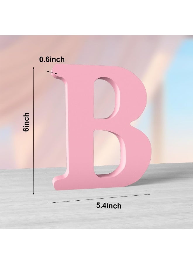 TPGP حرف الخشب الوردي TPGP B - حرف قائم غير مكتمل بطول 6 بوصات لتزيين الجدران ومشاريع الحرف اليدوية - Image 2