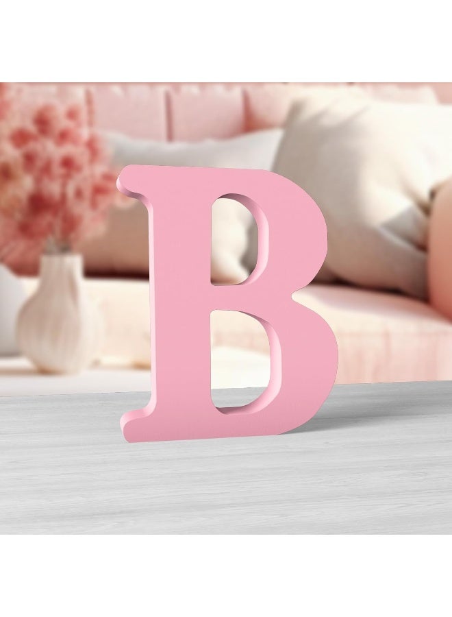 TPGP حرف الخشب الوردي TPGP B - حرف قائم غير مكتمل بطول 6 بوصات لتزيين الجدران ومشاريع الحرف اليدوية - Image 1