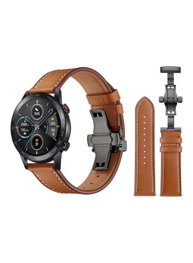 NIBEMINENT Replacement Band For Honor MagicWatch 2 46mm Brown - Image 2