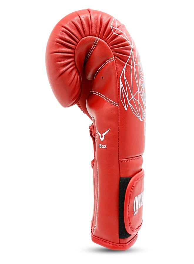 Invincible Limited Edition Combat Gloves Tiger Print Red Color 16 OZ - Image 4
