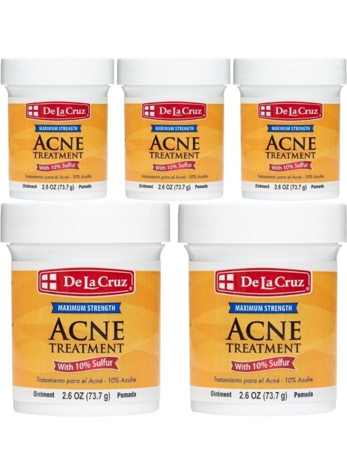 دي لا كروز مرهم علاج حب الشباب يحتوي على 10% كبريت (73.7 جم) 5 قطع