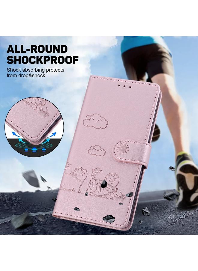 اس-توب جراب لهاتف Samsung Galaxy S21 Ultra 5G جراب هاتف جلدي لطيف برسومات قطط RFID - Image 4
