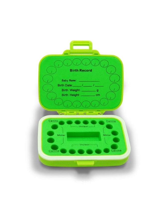 Newborn Baby Baby Souvenir Plastic Lanugo Baby Teeth Collection Storage Box Children Creative Gift G-Color:Green-Specifications:Outside Green Inside Green  - Image 3