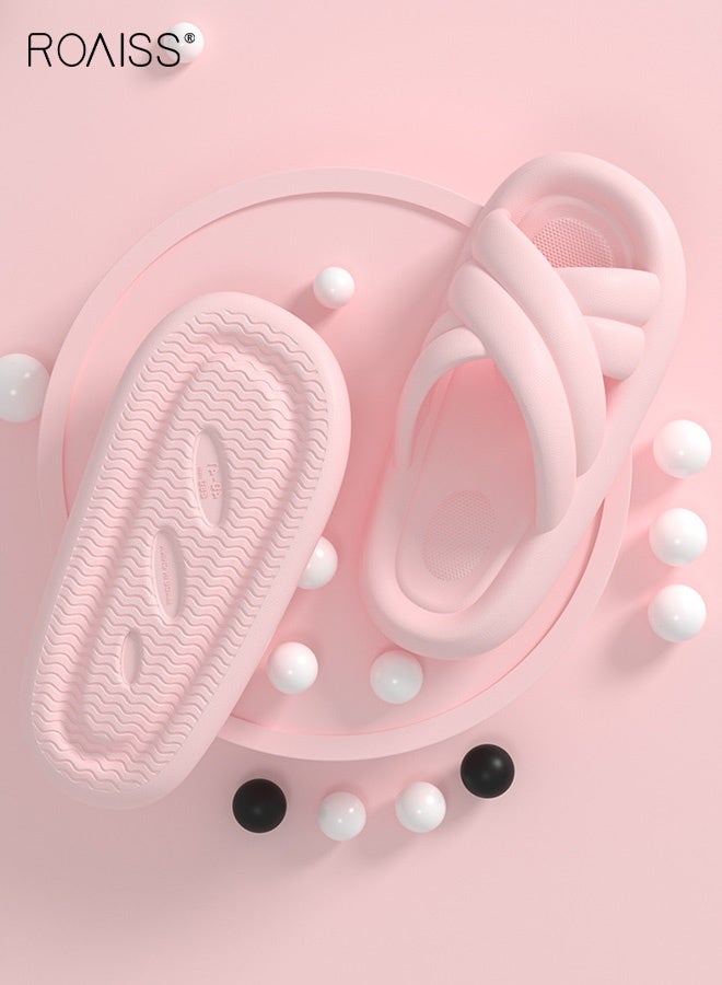 رويس شباشب حمام نسائية مريحة ذات نعل ناعم، بتصميم بسيط متقاطع، مناسبة للاستخدام المنزلي والاستحمام، مانعة للانزلاق، مقاومة للروائح والتسرب، بتصميم ماسي. - Image 2