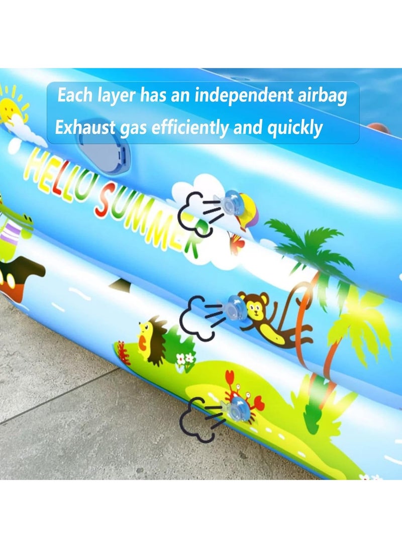 TAPIT Inflatable Swimming Pool for Kids 3 Tier Thickened Swimming Pools Paddling Pool for Toddlers Backyard Outdoor Garden backyard Summer Water Party Pool (180x130x60cm)  - Image 3