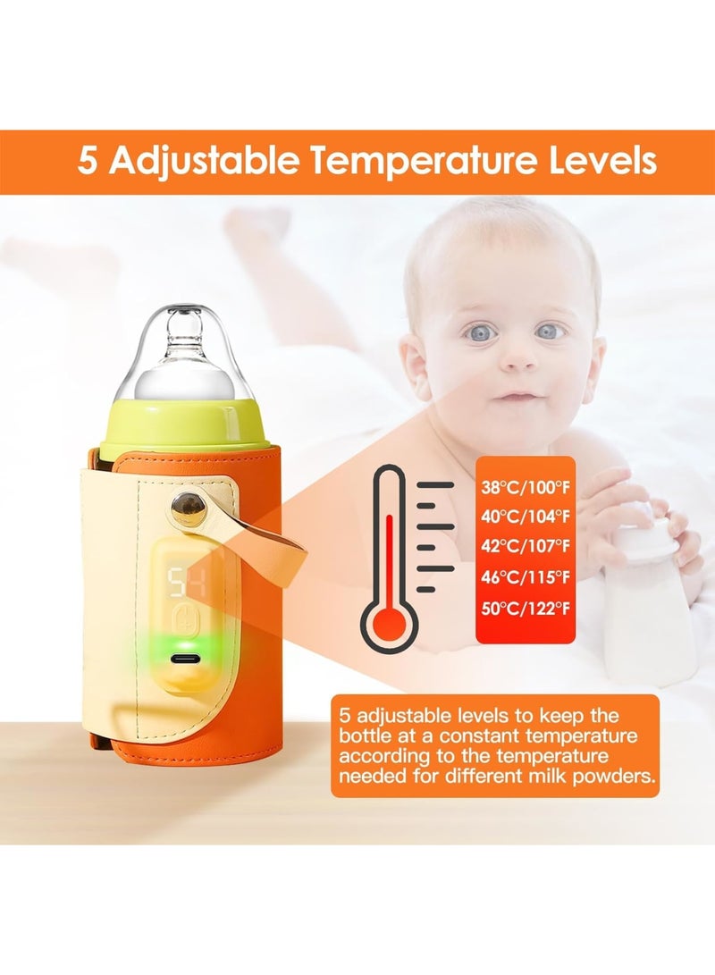 SOLARAE سخان زجاجة محمول، مع شحن سريع 18 واط وشاشة LED، تحكم في درجة الحرارة قابل للتعديل، سخان زجاجة للأطفال عبر USB لحليب الثدي أو الحليب الصناعي للسفر وأنشطة خارجية أخرى - Image 2