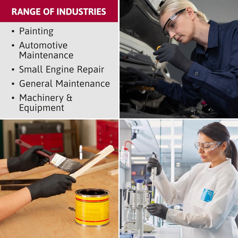 Ansell MICROFLEX Onyx N64 Disposable Nitrile Exam Gloves for Automotive, Metal Fabrication - XL, Black (Box of 100) - Image 3