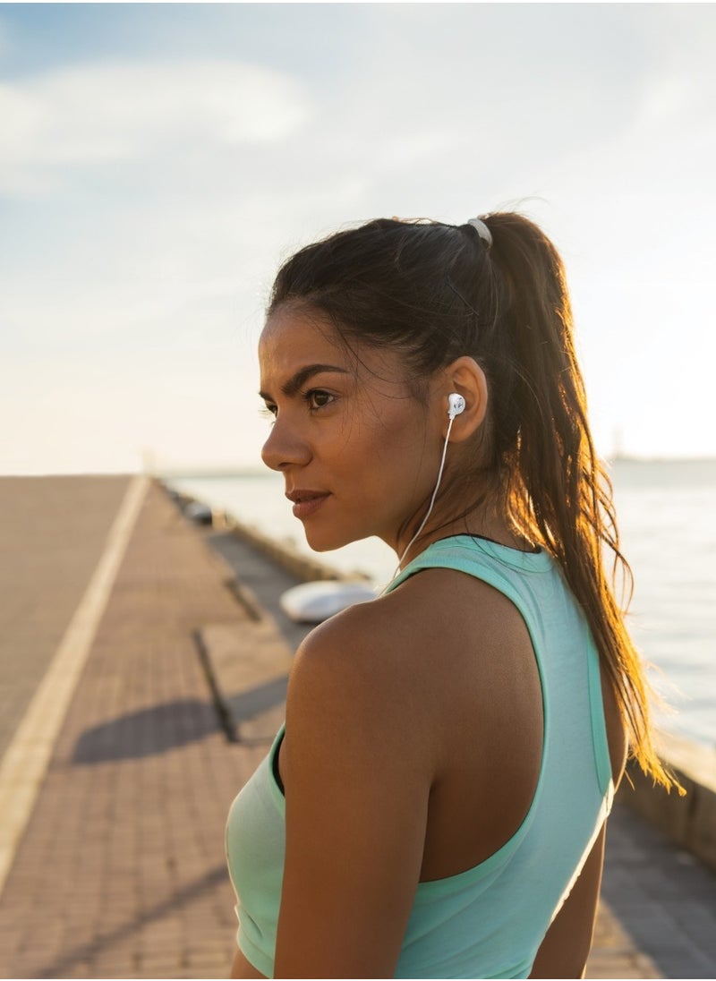 GREEN LION - Wired Earphone Stereo X90 with 3.5 mm Aux Connector 1.2m/ In-Ear Design / Volume Control / Hands-Free Calls / Built-in Microphone - White - Image 1