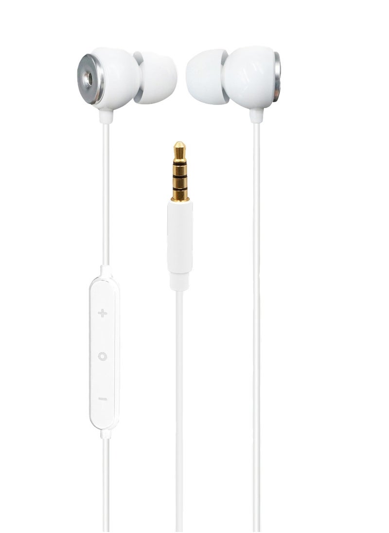 GREEN LION - Wired Earphone Stereo X90 with 3.5 mm Aux Connector 1.2m/ In-Ear Design / Volume Control / Hands-Free Calls / Built-in Microphone - White - Image 1