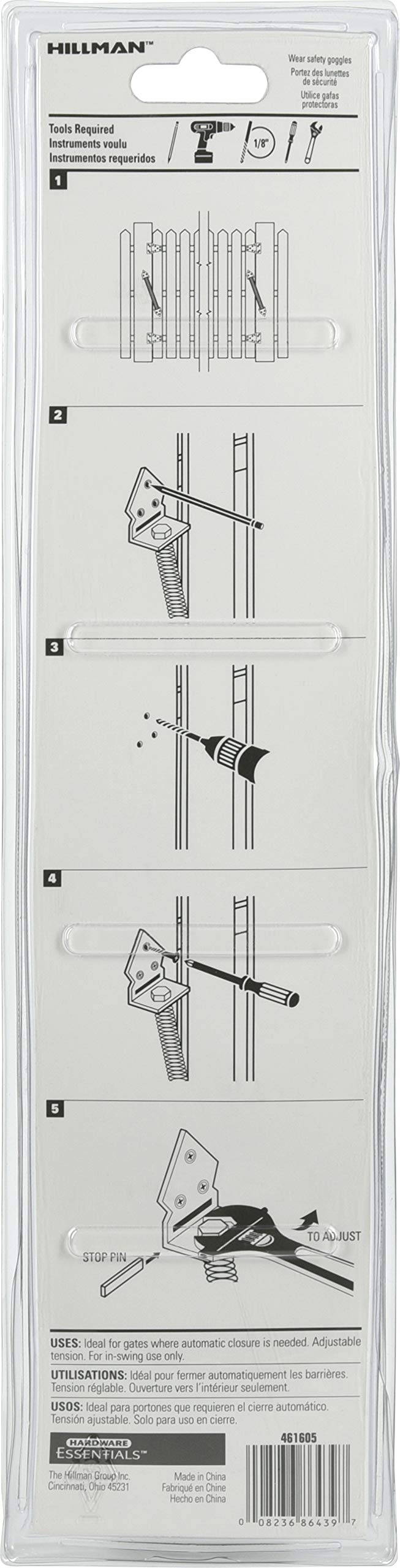 Hardware Essentials 851368 Hardware Essentials Black Self Closing Gate Spring 12in - Adjustable Tension - Image 5