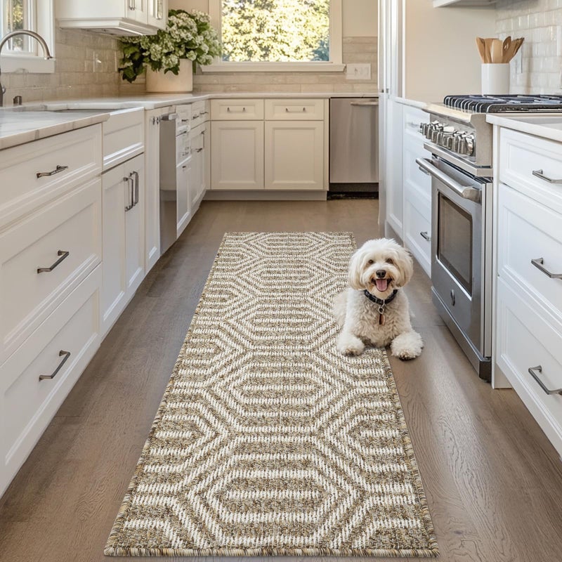 REFETONE Runner Rug 20x59 Long Door Mats Indoor Runners for Hallways Non Slip Rubber Backing Entry Rug Washable Entrance Floor Mat Runner for Home Kitchen Laundry Living Room Garage Camel