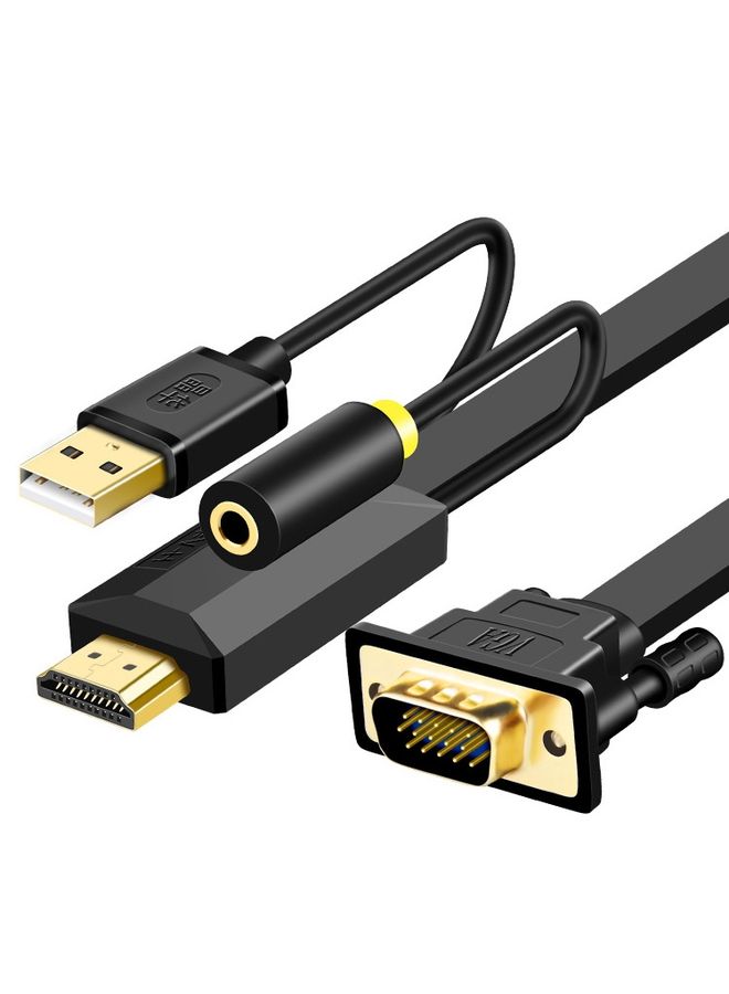 BURAQ 5m JH HV10 1080P HDMI to VGA Cable Projector TV Box Computer Notebook Industrial Display Adapter Cable  - Image 1