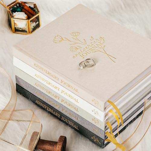 Lanpn Wedding Anniversary Journal Notebook - Linen First Year to 70th Anniversary Scrapbook Memory Book for Couples - Newlywed Marriage Journal Wedding Anniversary Book Gifts (Grey, 190 Pages) - Image 5
