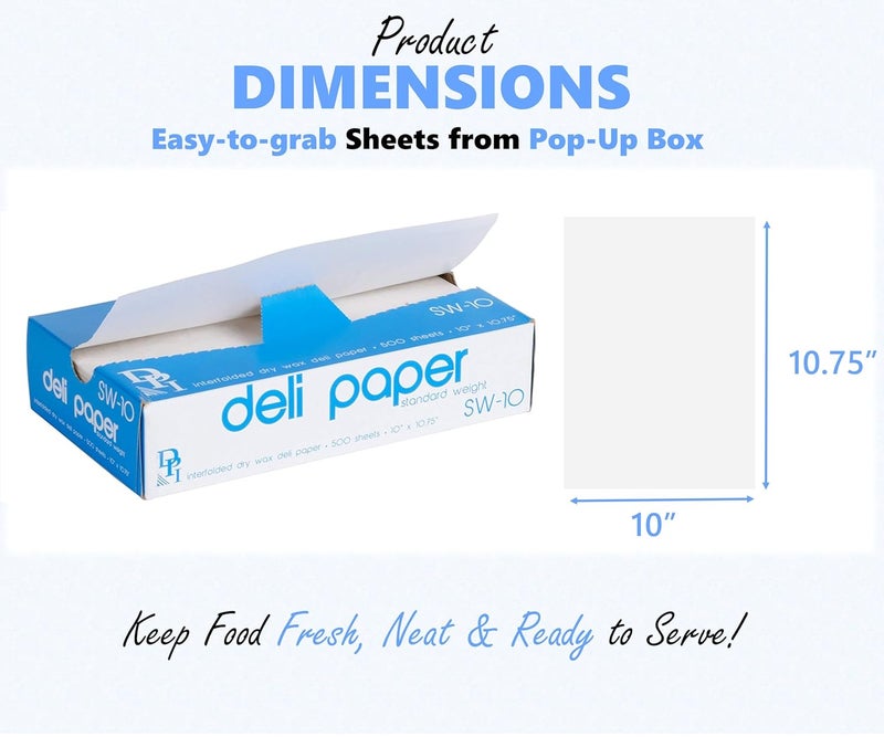 Durable Packaging 10" x 10 3/4" Interfolded Deli Wrap Wax Paper - Image 2