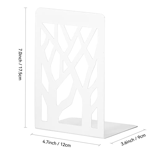 INNÃ”PLUS Book Ends, Bookends, Bookends for Shelves, Bookend, Book Ends for Heavy Books, White Metal Book Shelf Holder Home Decorative, Book Stoppers for Shelves, Bookend Supports 4 Pair - Image 4