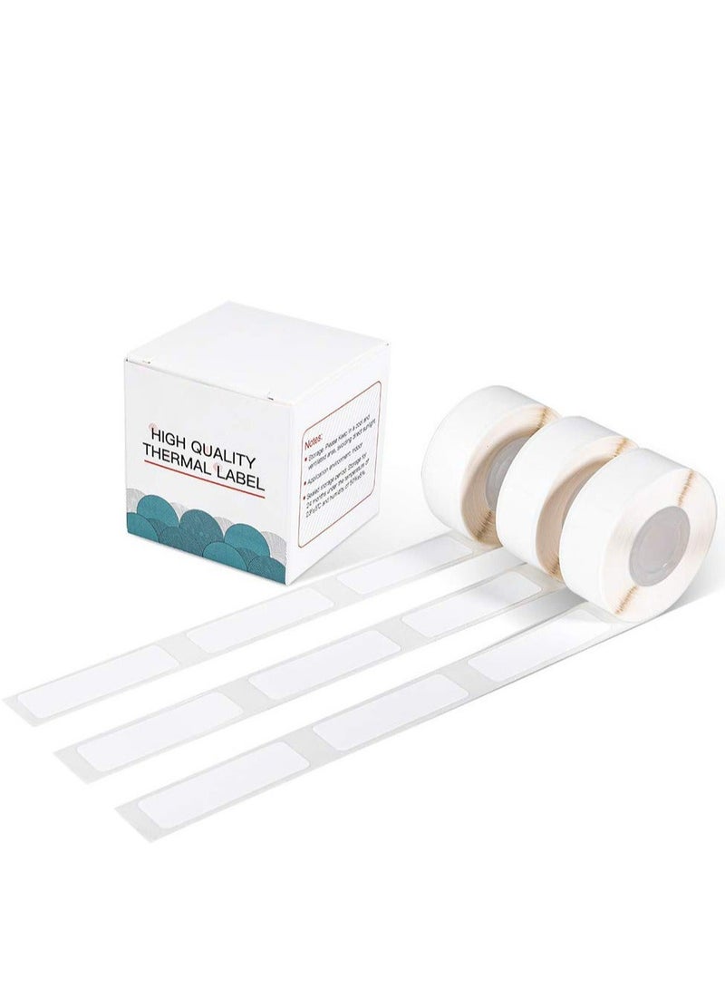 Captaintech Compatible with Phomemo Adhesive Labels, for D30 Portable Thermal Bluetooth Label Maker, 3/8"X1 7/8" (12mm X 50mm) 130 Labels/Roll, D30 Thermal Printing Label Paper, 3 Roll, White - Image 1