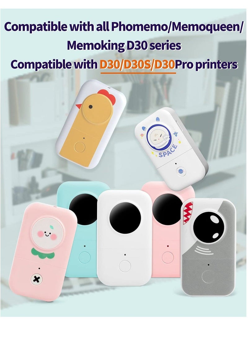 Captaintech Compatible with Phomemo Adhesive Labels, for D30 Portable Thermal Bluetooth Label Maker, 3/8"X1 7/8" (12mm X 50mm) 130 Labels/Roll, D30 Thermal Printing Label Paper, 3 Roll, White - Image 2