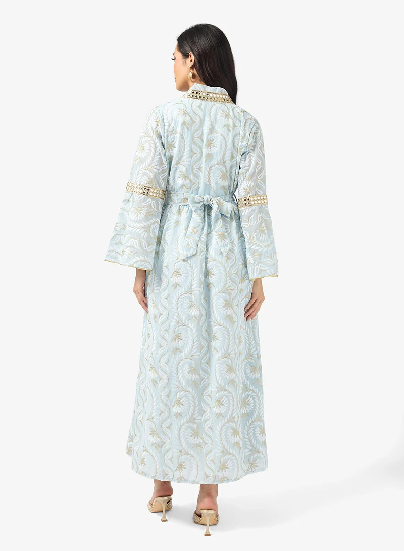 Khizana Printed Abaya with Inner