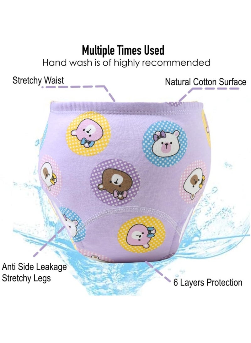 Anmi 7 PCS Baby Potty Training Pants for Girls & Boys, Breathable 6-Layer Cotton Training Underwear, Absorbent Learning Pants (Girls, Size100) - Image 4