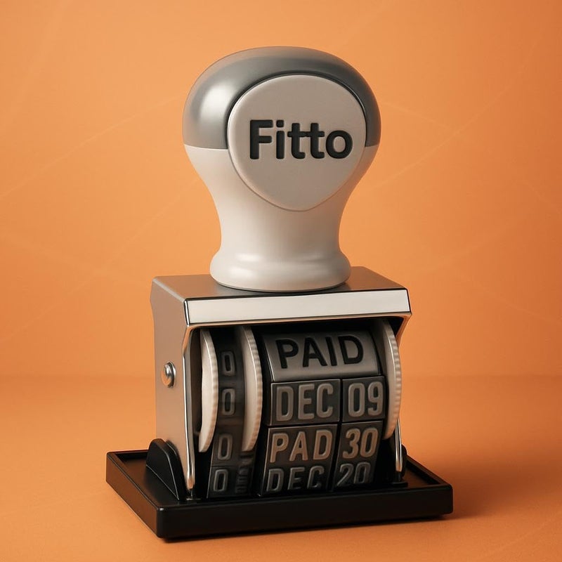 Fitto Paid Stamp with Date 8.5x5.5cm for Office & Mail Use - Image 2