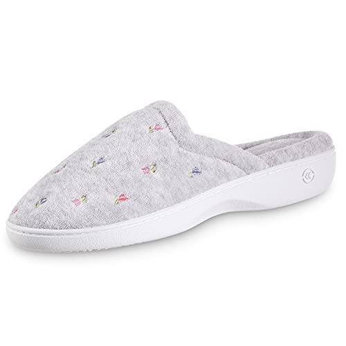 isotoner Women's Indoor/Outdoor Slip-on Secret Sole Clog Slippers with Memory Foam Comfort and Heal Suppport, 7.5-8 - Image 1
