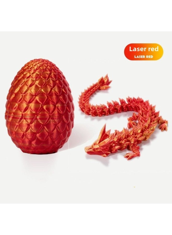 3D Printing Toy Dragon Egg Crystal Gemstone Dragon Ornaments DIY Dinosaur Egg Creative Gift Funny Toy Festival-Color:Laser Red Egg Gives Laser Red Crystal Dragon-big Dragon Egg [12cm Egg + 30cm Crystal Dragon] - Image 1