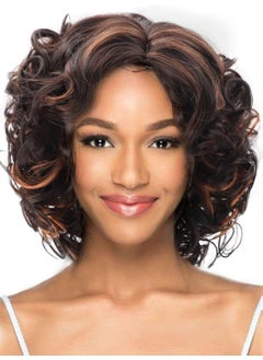 SEVENCOLORS SEVENCOLORS Wigs for Black Women Afro Short Curly Bob Wigs Synthetic Hair African American Wig Natural Looking Glueless Big Curly WigsBrown Mixed Blonde 