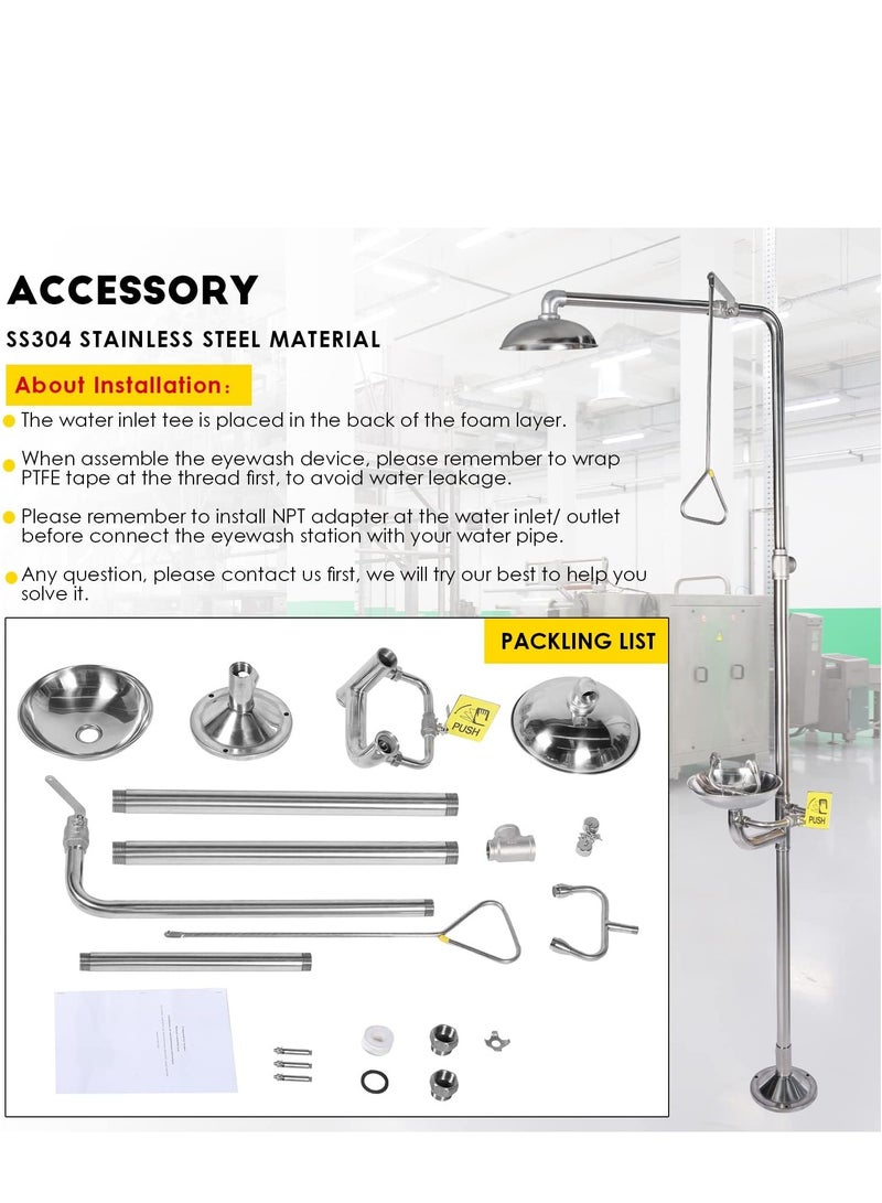BIONEX Emergency Shower Eyewash Station Combination Eye Wash Station with Shower Safety - Image 4
