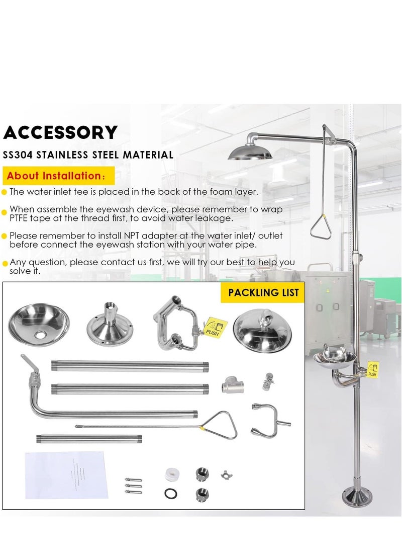 BIONEX Emergency Shower Eyewash Station Combination Eye Wash Station with Shower Safety - Image 5