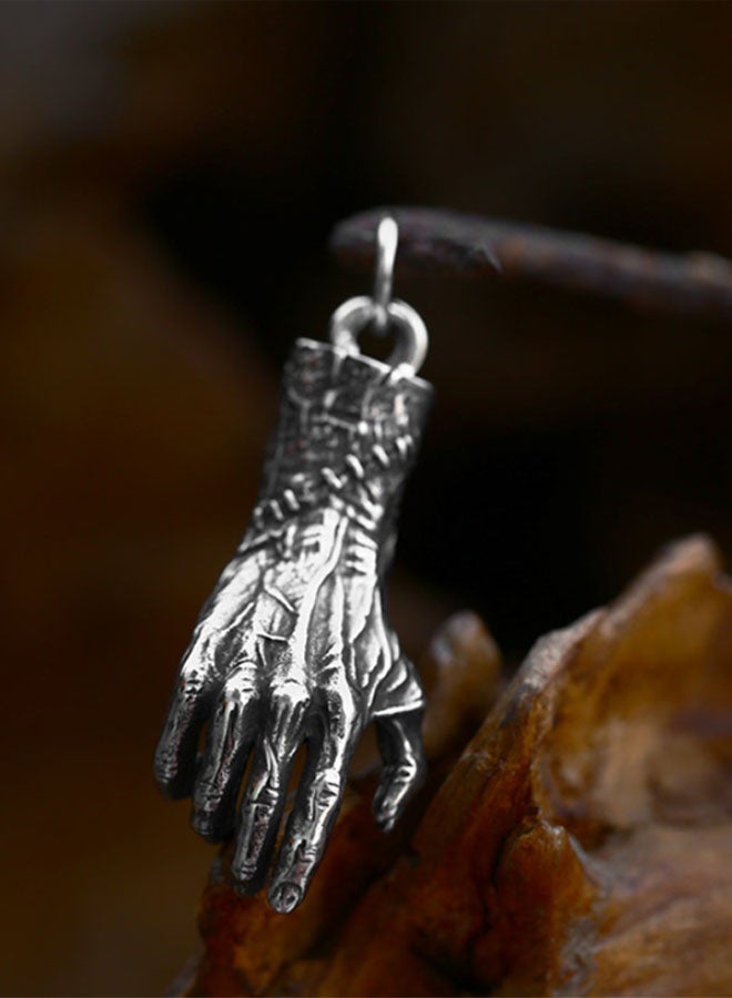 نيوترل قبضة اليد - اغتنم الفرصة، حظًا سعيدًا وتمنيات بالتوفيق والرغبة قلادة رجالية شخصية متعددة الاستخدامات للرجال موديلات المد والجزر للرجال من طراز هيب هوب ستريت ريترو أوروبا والولايات المتحدة سلسلة مفاتيح للرجال والنساء إكسسوارات سلسلة مفاتيح السيارة قلادة عتيقة مطلية بالفضة (فضية عتيقة) - Image 2