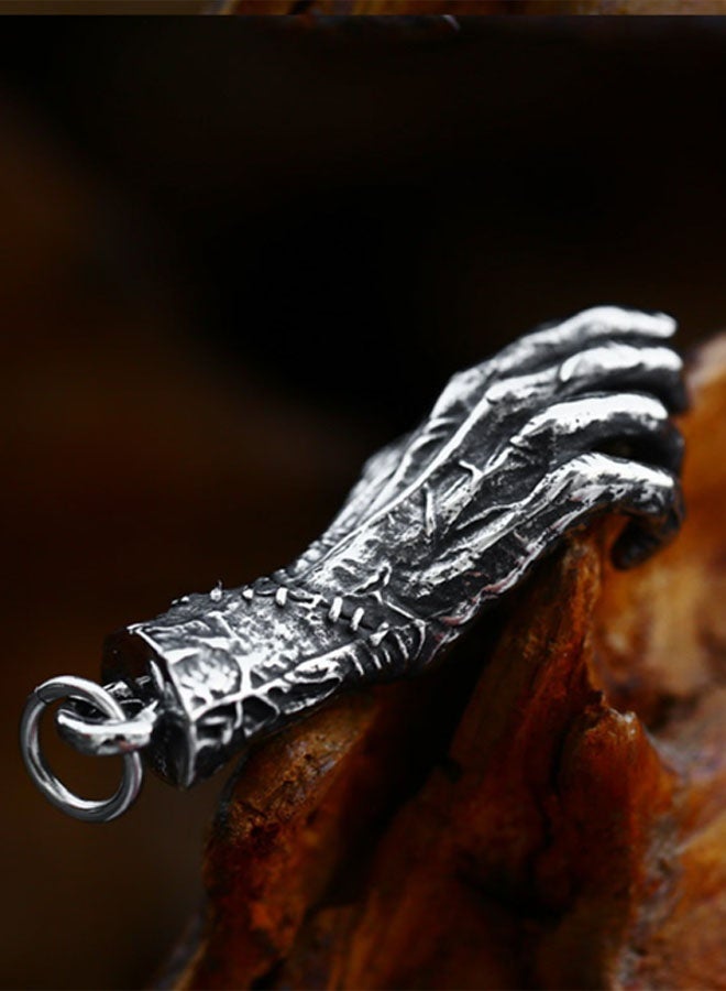 نيوترل قبضة اليد - اغتنم الفرصة، حظًا سعيدًا وتمنيات بالتوفيق والرغبة قلادة رجالية شخصية متعددة الاستخدامات للرجال موديلات المد والجزر للرجال من طراز هيب هوب ستريت ريترو أوروبا والولايات المتحدة سلسلة مفاتيح للرجال والنساء إكسسوارات سلسلة مفاتيح السيارة قلادة عتيقة مطلية بالفضة (فضية عتيقة) - Image 3