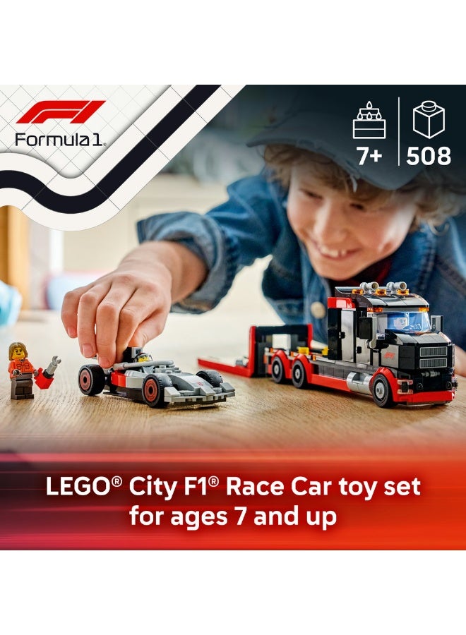 LEGO City F1 Display Truck with Audi F1 Race Car Toy 60493 (Age 7+, 508 Pieces) - Image 3