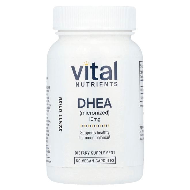 Vital Nutrients DHEA (Micronized) 10 mg 60 Vegan Capsules - Image 1