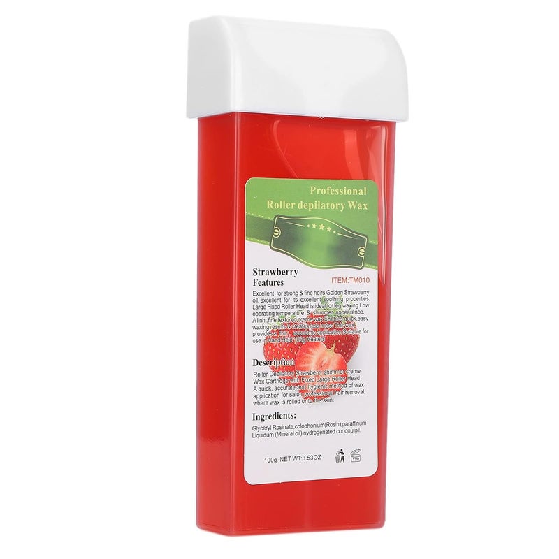 comfrt Roll-On Wax Cartridge for Hair Removal 100g Roller Depilatory Wax for Body Legs Arms Armpit Bikini Hair Removal Professional or Home Uses(Strawberry) - Image 1